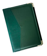 combination planner and address book with green microfibre cover