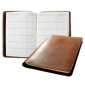 leather-covered sewn address book