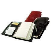 spiral planner in crocodile-grained leather